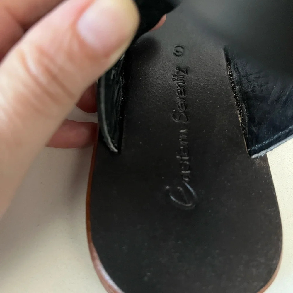 Eastern Serenity Appian Black Leather Sandals-6 - Picture 7 of 7